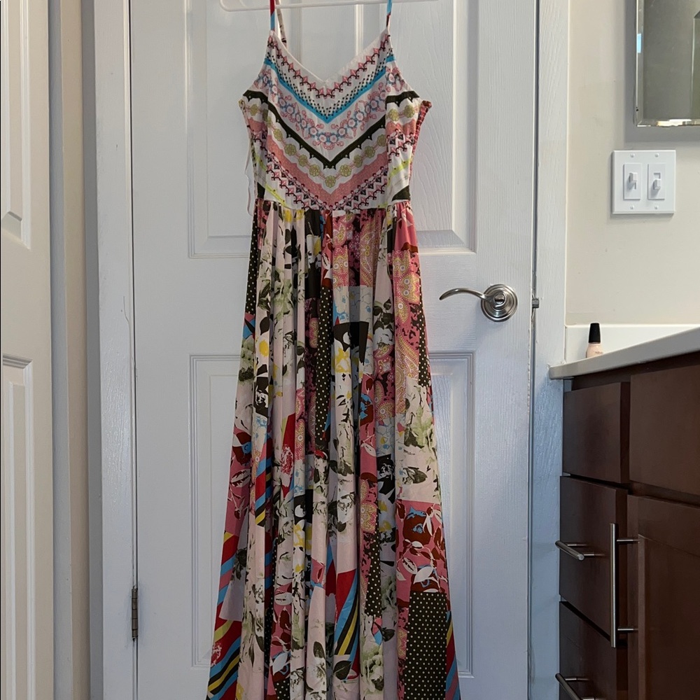 Versona Multicolor Patchwork Maxi Dress